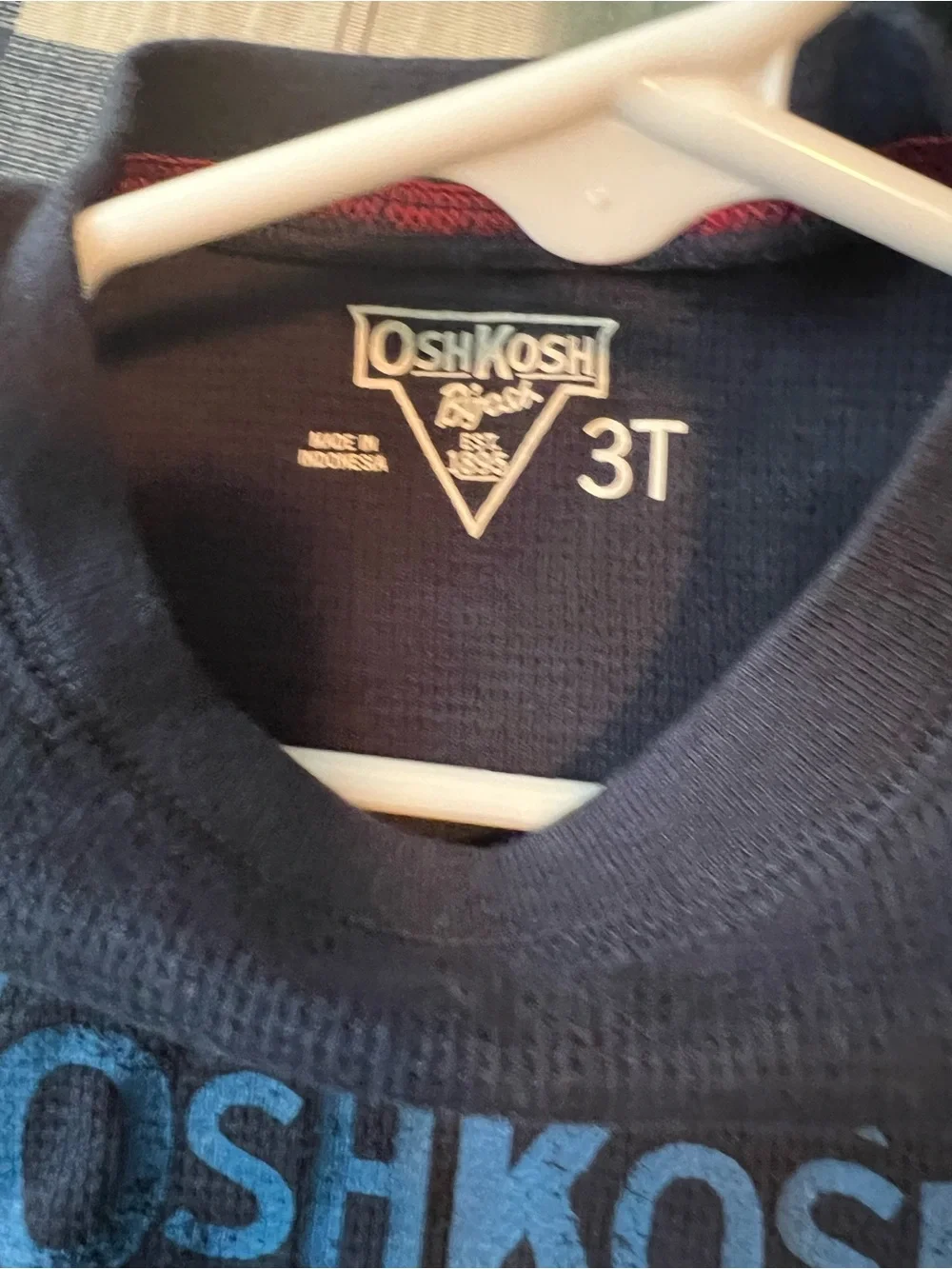 ❤️3/$30 OshKosh LS T-shirt Blue Size 3T 100% Cotton NWT
